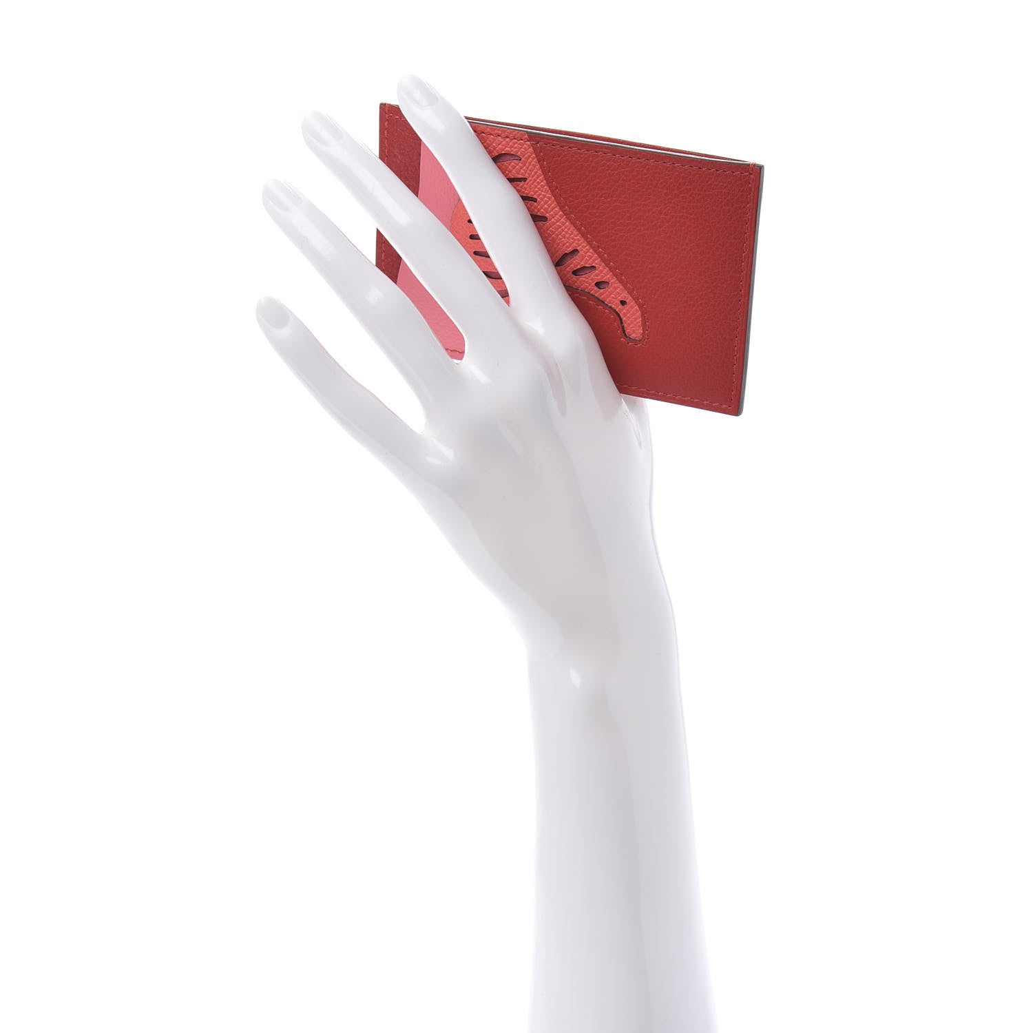 Hermes Epsom Togo Evercolor Rooroo 3CC Card Holder Rouge De Coeur Rose Texas Rose Azalee 3 of 9