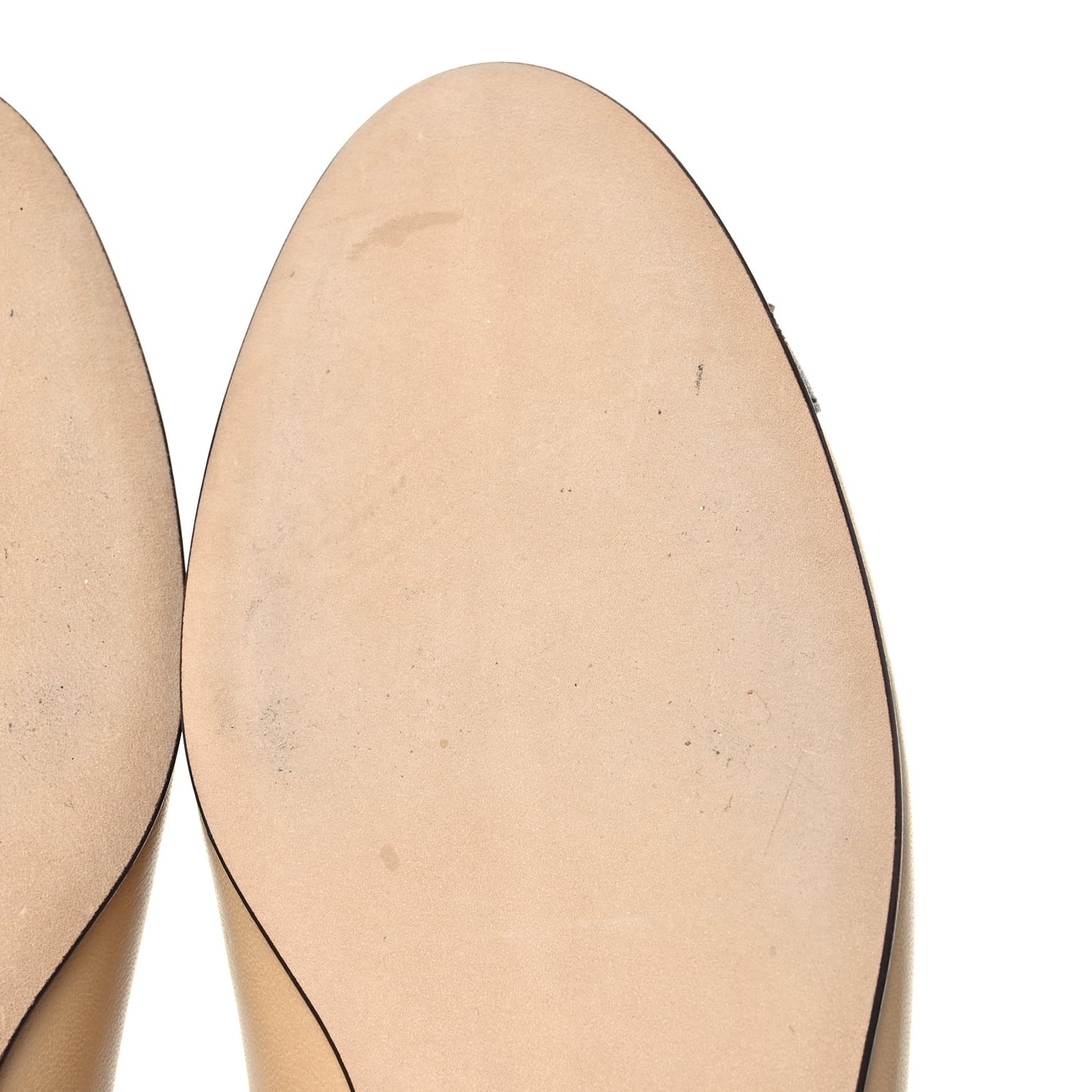 Lambskin Cap Toe CC Ballerina Flats 37 Beige Black