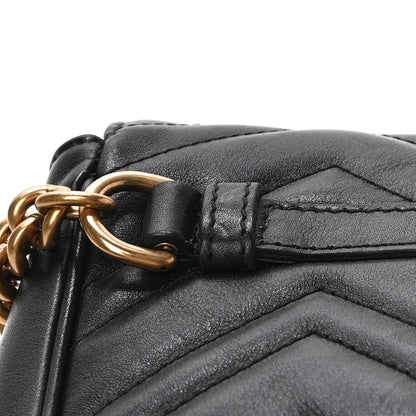 Gucci Calfskin Matelasse Pearly GG Marmont Chain Belt Bag Black 21 of 23