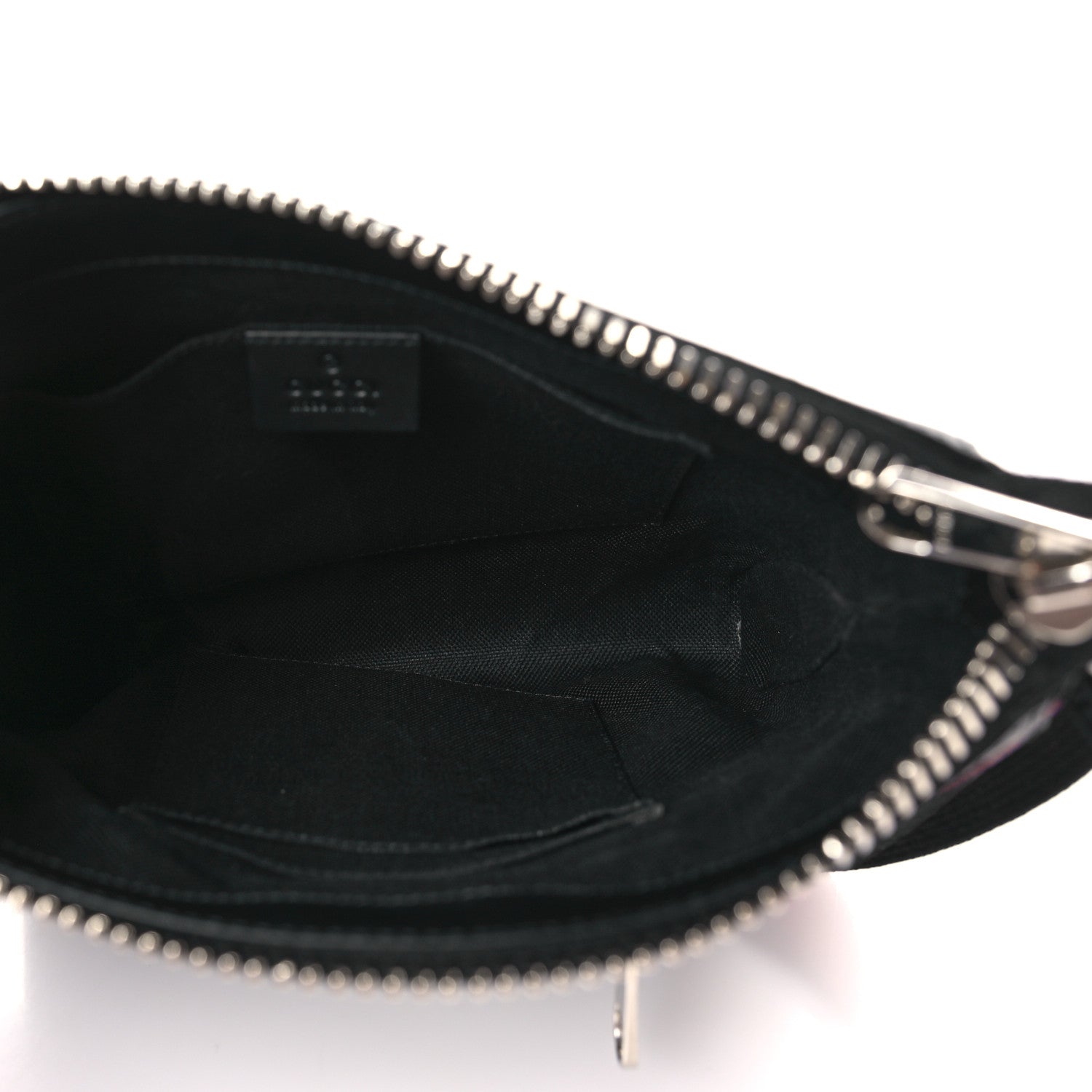 Gucci GG Supreme Monogram Web Small Flat Messenger Bag Black Grey 5 of 10