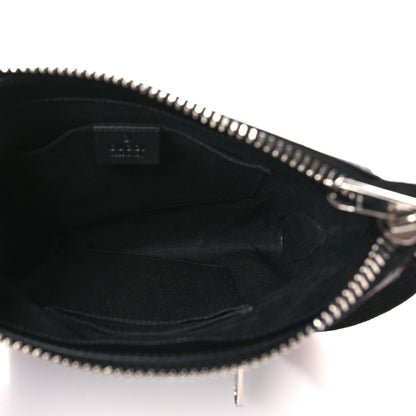 Gucci GG Supreme Monogram Web Small Flat Messenger Bag Black Grey 5 of 10