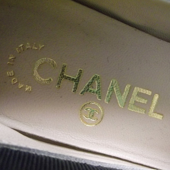 Chanel Patent Leather Tip Ballerina Flats 34.5 Black 7 of 9