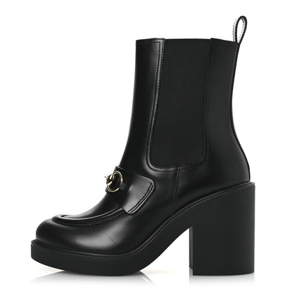 Gucci Calfskin Horsebit Ankle Boots 38 Black 1 of 11