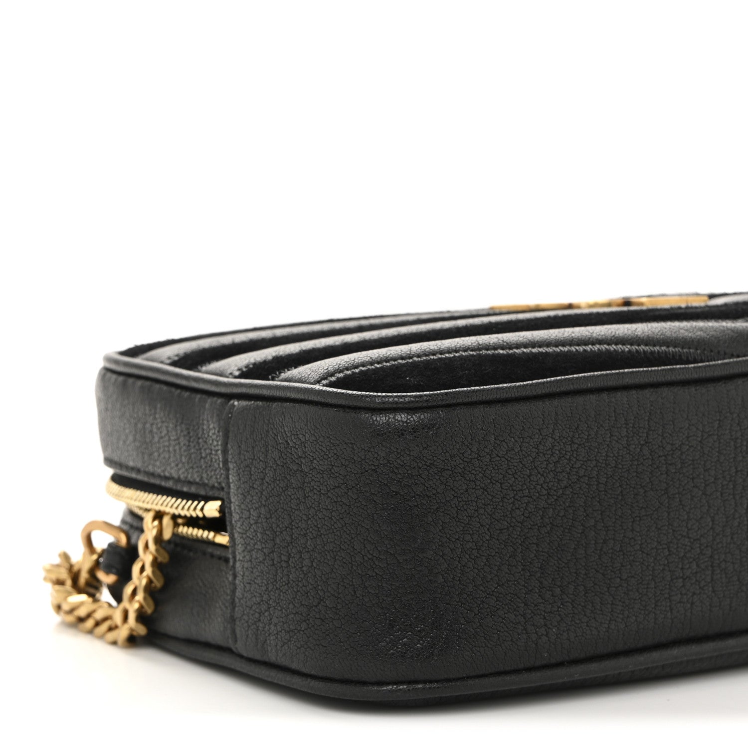 Saint Laurent Calfskin Suede Matelasse Monogram Mini Lou Camera Bag Black 9 of 12