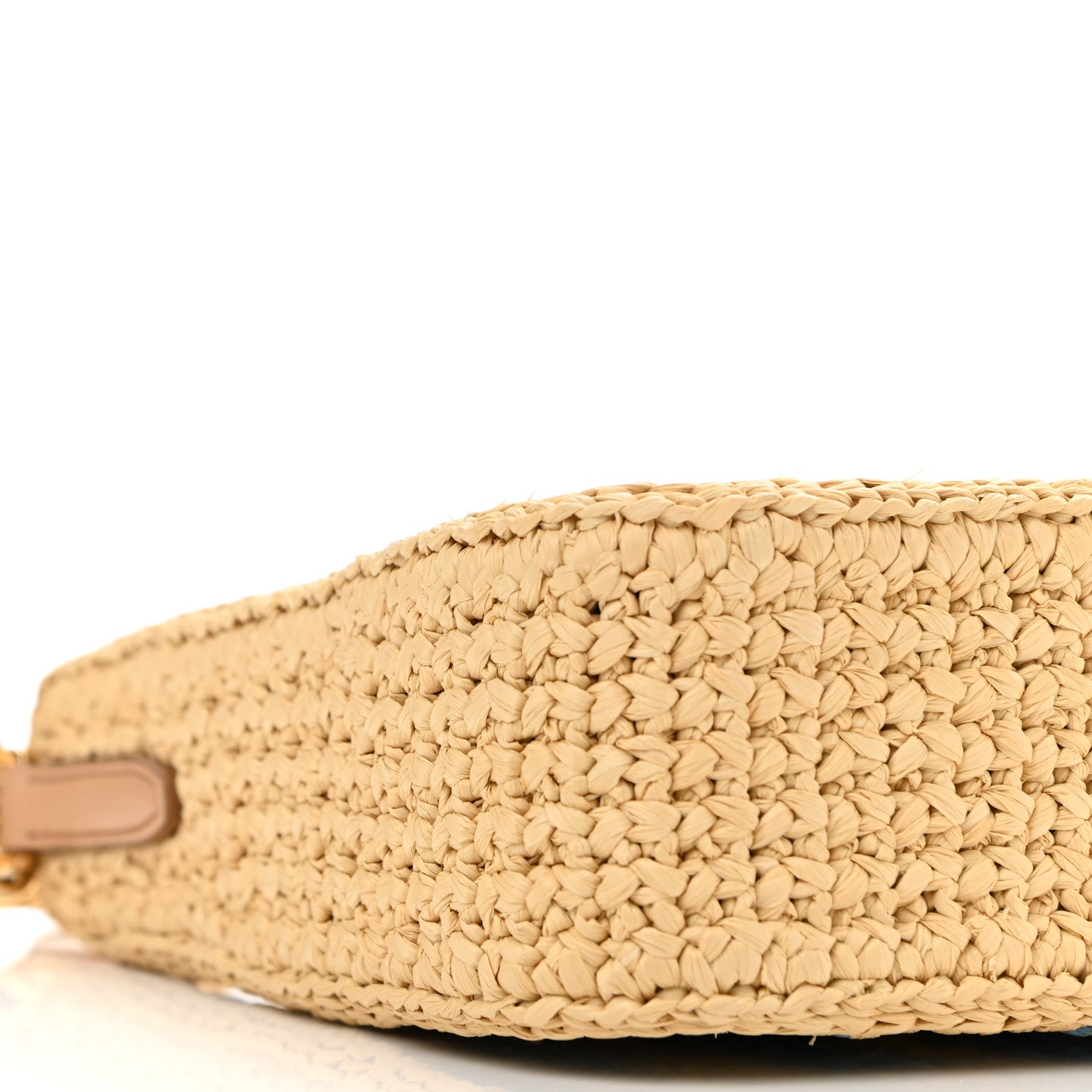 Prada Yarn Raffia Effect Crochet Striped Re-Edition 2005 Shoulder Bag Naturale Celeste 9 of 10