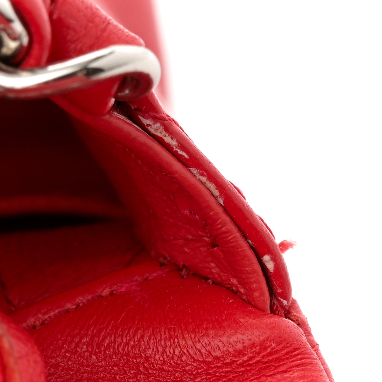 Lambskin Quilted Mini Square Flap Red