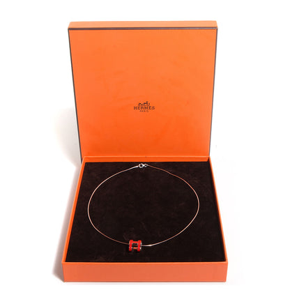Hermes Pop H Necklace Coral Red 5 of 5