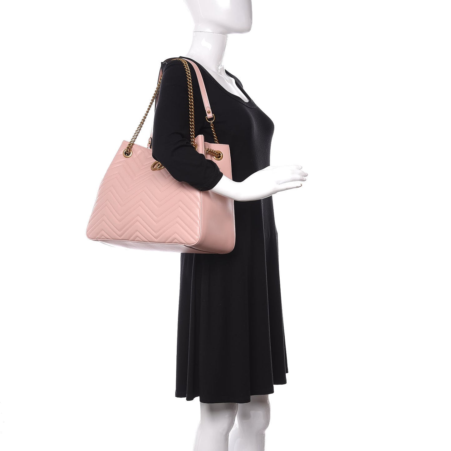 Calfskin Matelasse Medium GG Marmont Shoulder Tote Bag Perfect Pink