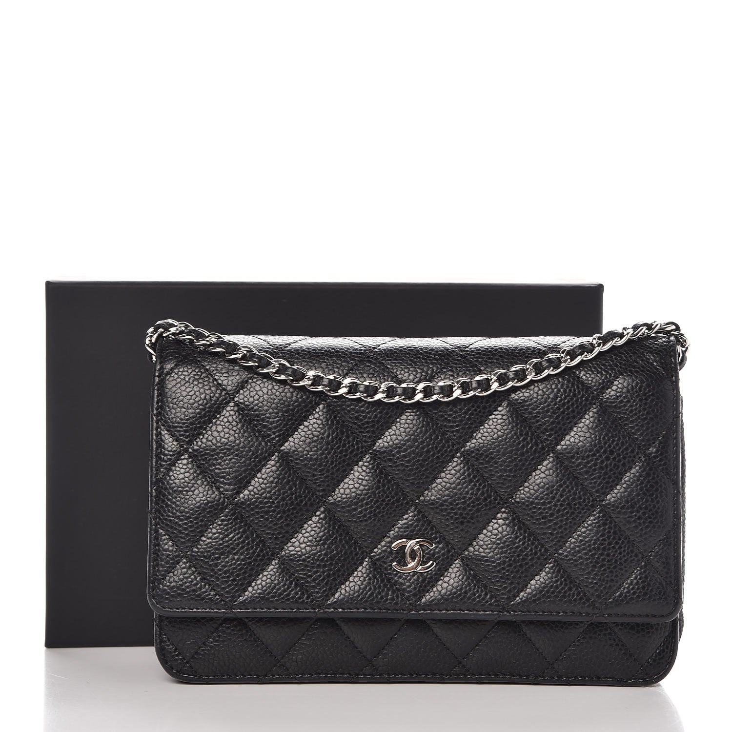 Chanel Caviar Quilted Wallet On Chain WOC Black 10 of 10