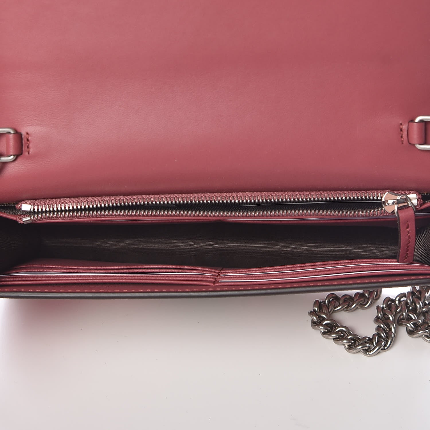Gucci GG Supreme Monogram Blooms Chain Wallet Beige Multicolor Dry Rose 7 of 10