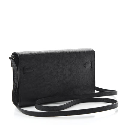 Hermes Chevre Mysore Kelly Wallet To Go Black 3 of 10