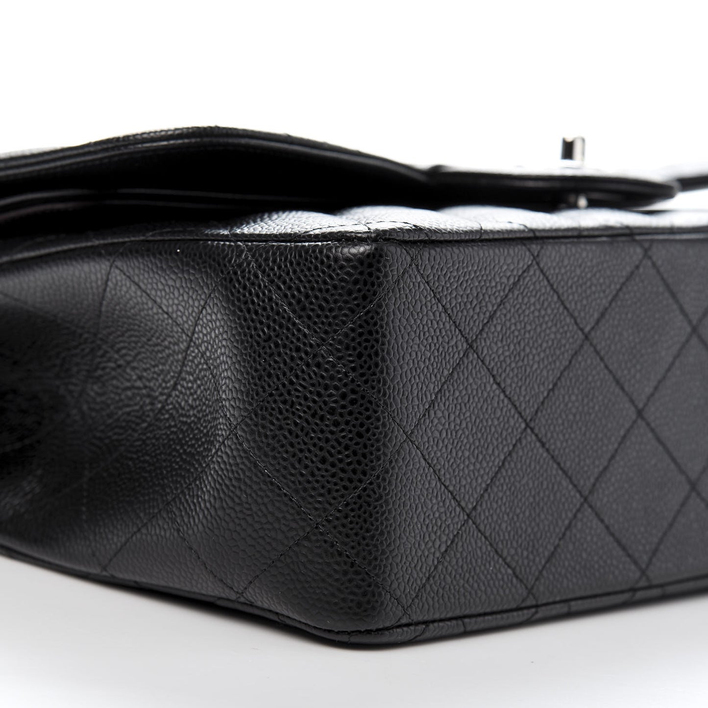 Caviar Quilted Jumbo Double Flap Black
