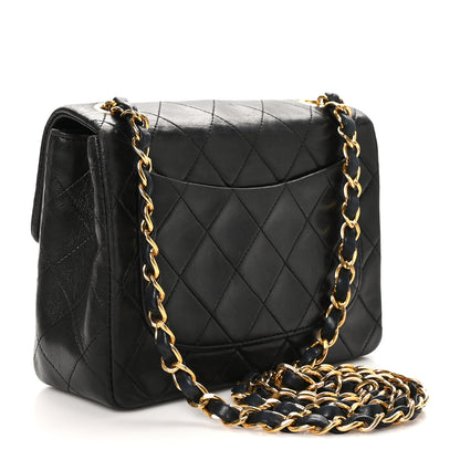 Chanel Lambskin Quilted Mini Square Flap Bag Black 3 of 10