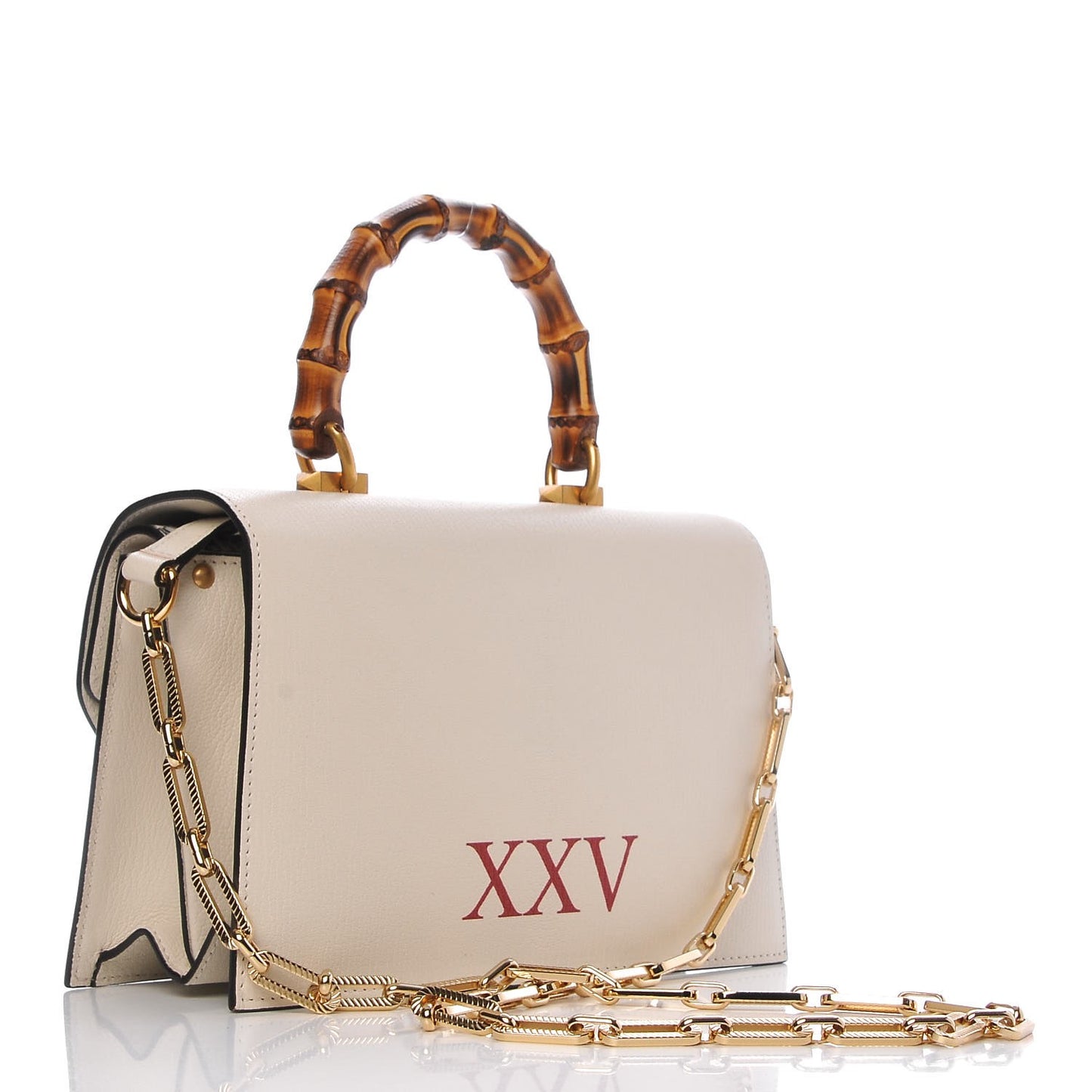 Calfskin Snakeskin Studded Small Ottilia Top Handle Bag White