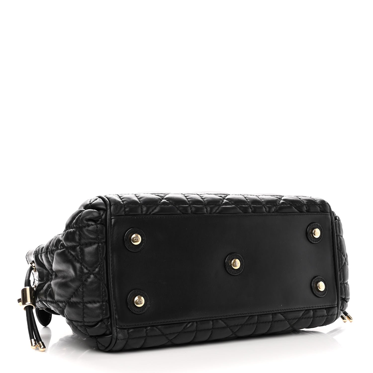 Christian Dior Lambskin Cannage 2 Dior Zip Top Satchel Black 4 of 10