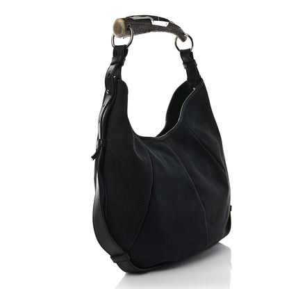 Saint Laurent Denim Mombasa Hobo Black 2 of 7