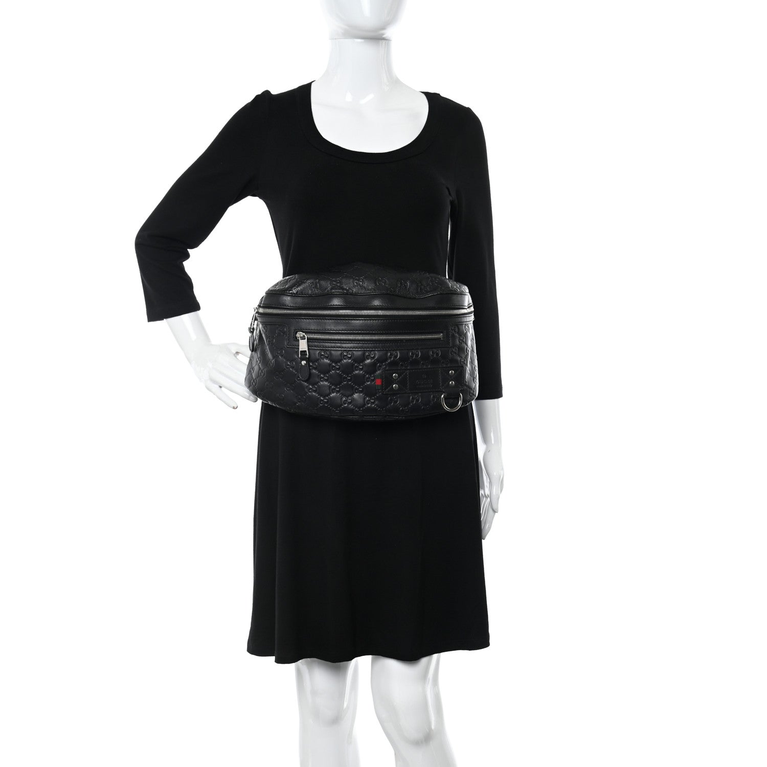 Gucci Guccissima Waist Belt Bag Black 2 of 12