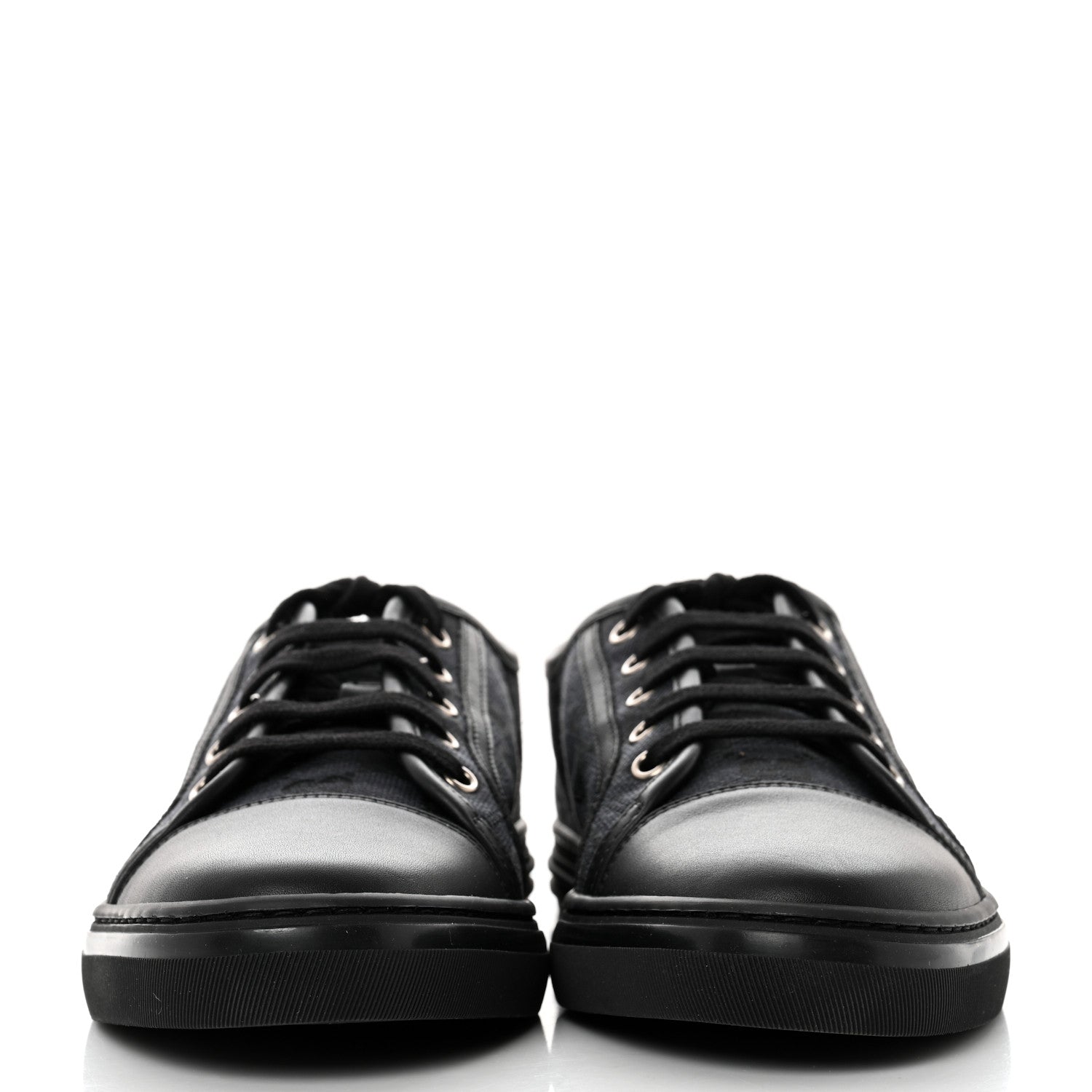 Gucci GG Monogram Calfskin Womens Low Top Sneakers 39 Piombo Black 2 of 9