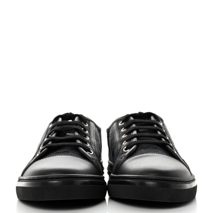 Gucci GG Monogram Calfskin Womens Low Top Sneakers 39 Piombo Black 2 of 9