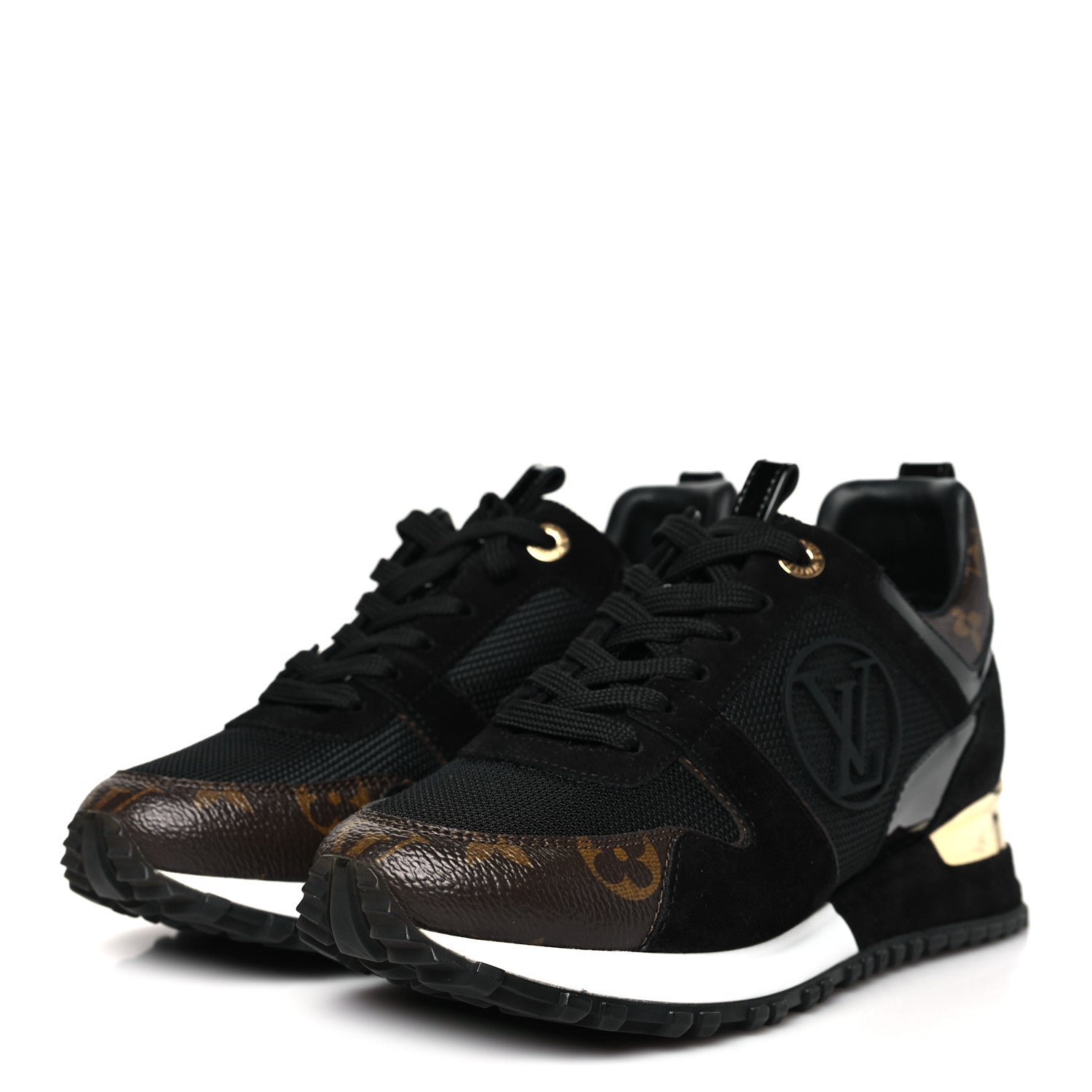 Louis Vuitton Suede Monogram Run Away Sneakers 36 Black 4 of 10