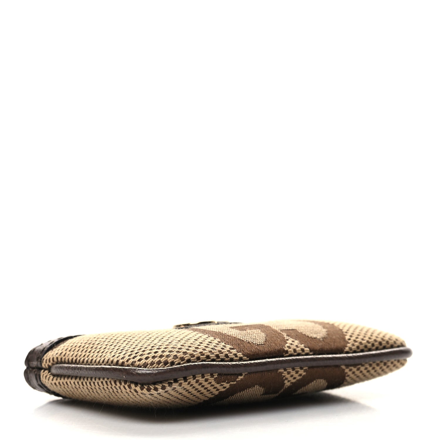 Gucci Monogram Jumbo GG Textured Dollar Calfskin Ophidia Key Case Camel Ebony New Acero 4 of 8