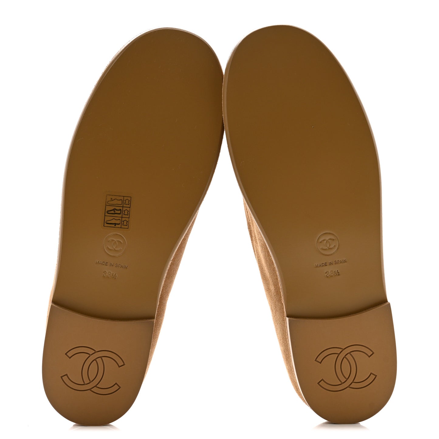 Suede Calfskin CC Loafers 38.5 Dark Beige