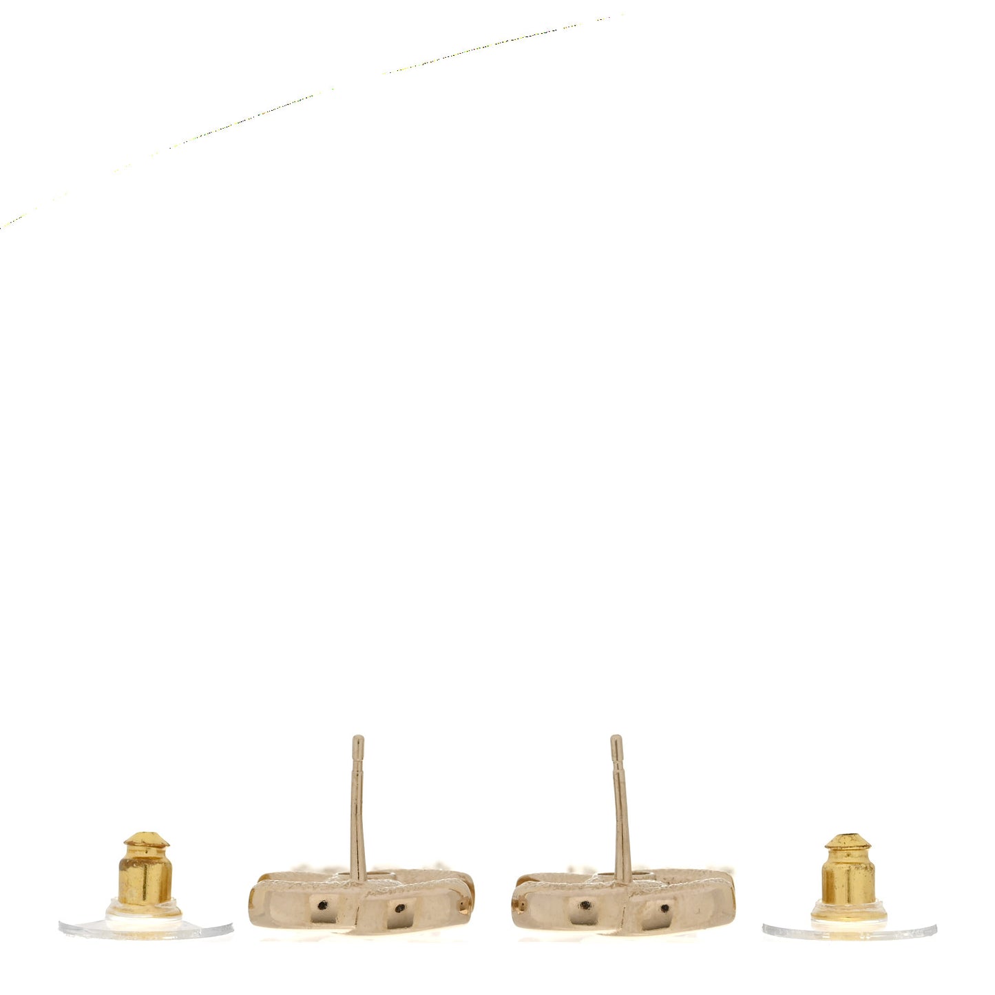 Metal CC Multi Strand Chain Drop Earrings Gold