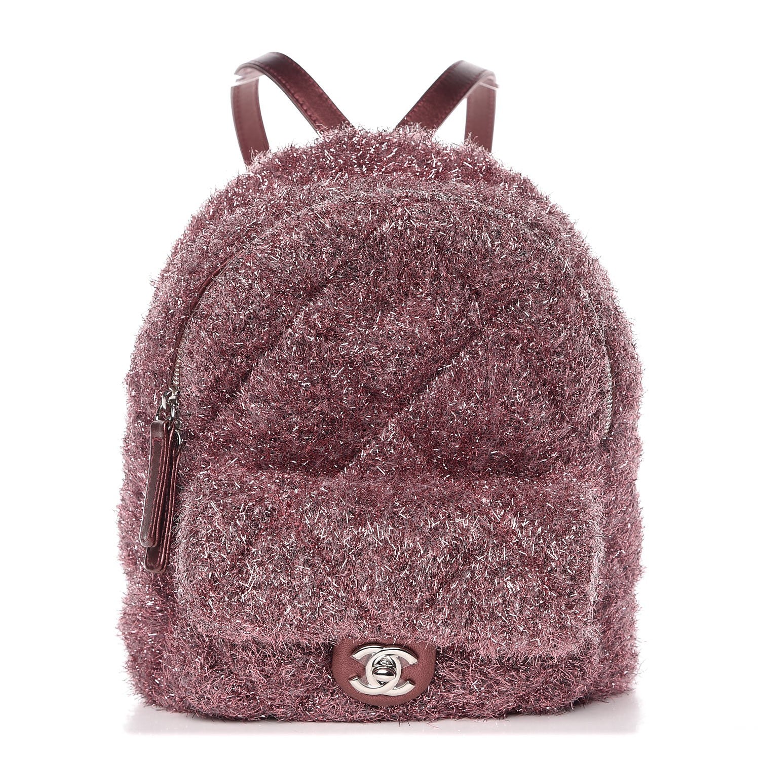 Chanel Lurex Knit Mini Pluto Glitter Backpack Pink 1 of 8