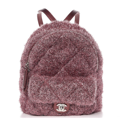 Chanel Lurex Knit Mini Pluto Glitter Backpack Pink 1 of 8