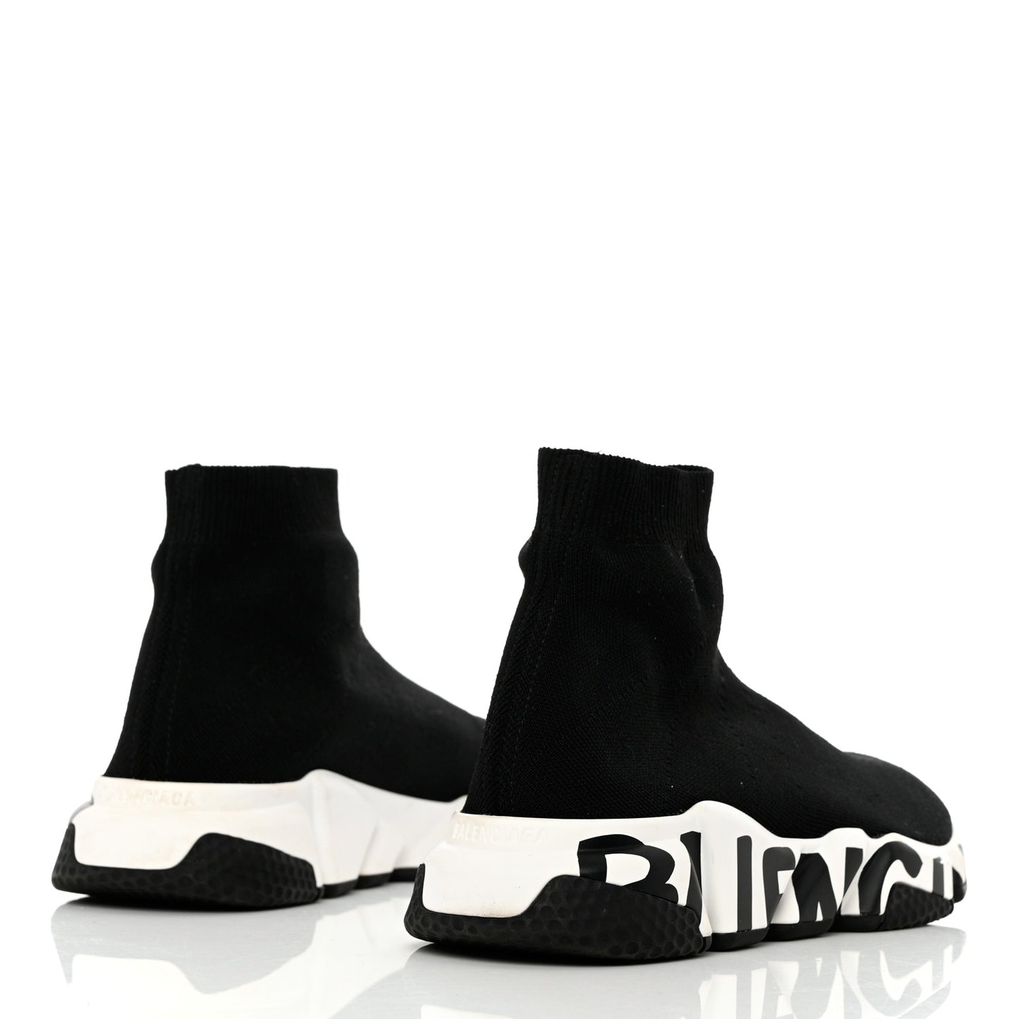 Neoprene Knit Speed Graffiti Sneakers 39 Black White