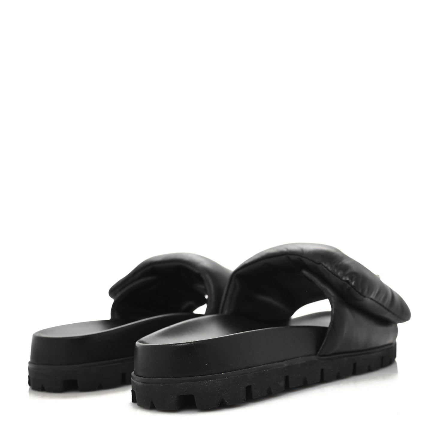 Nappa Soft Padded Triangle Slide Sandals 39.5 Black