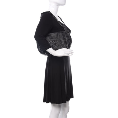 Chanel Metallic Goatskin Luxe Ligne Flap Black 3 of 15