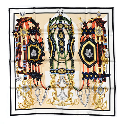 Hermes Silk Brides Et Destin Scarf 90 White Marine Multicolor 1 of 5
