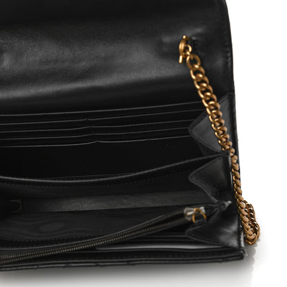 Gucci Calfskin Matelasse GG Marmont Chain Wallet Black 5 of 11