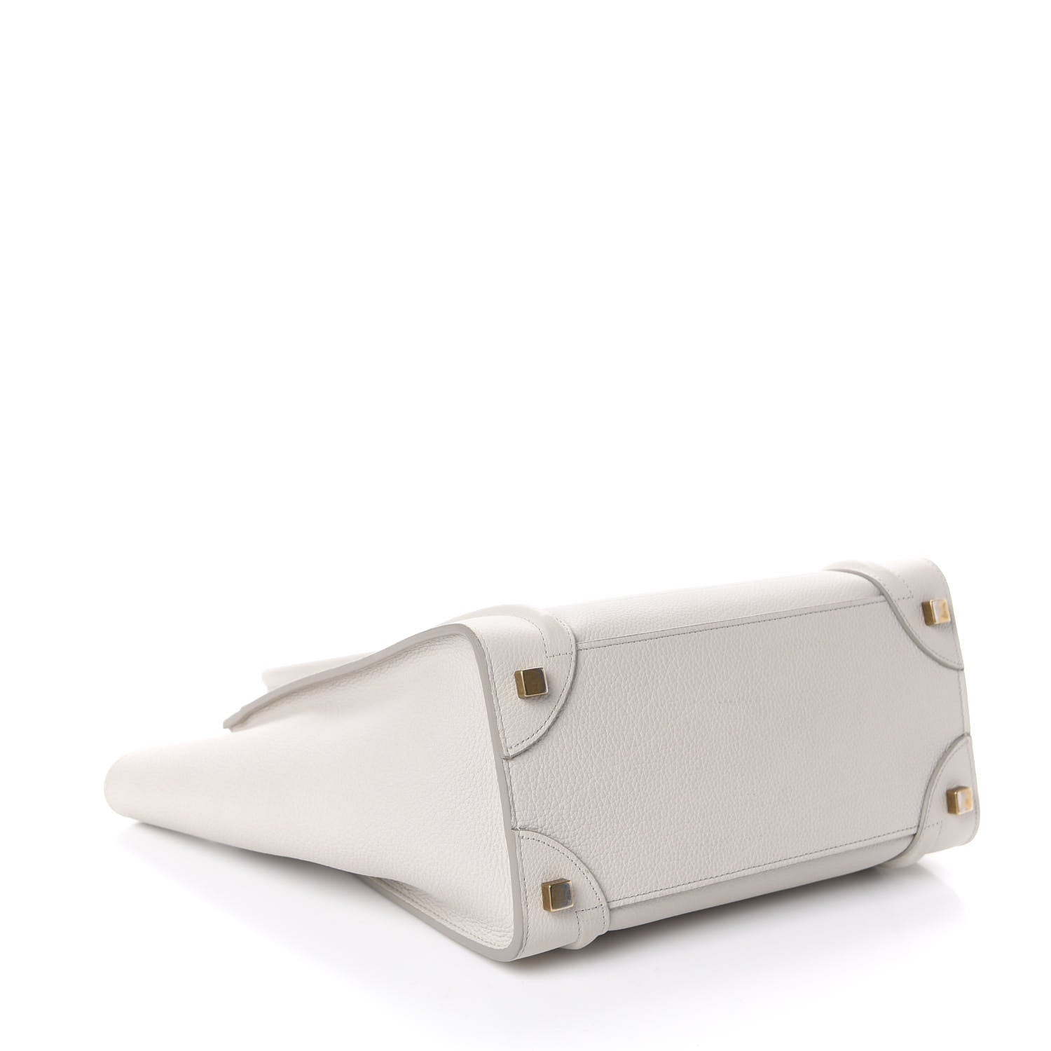 Celine Drummed Calfskin Micro Luggage Chalk 4 of 9