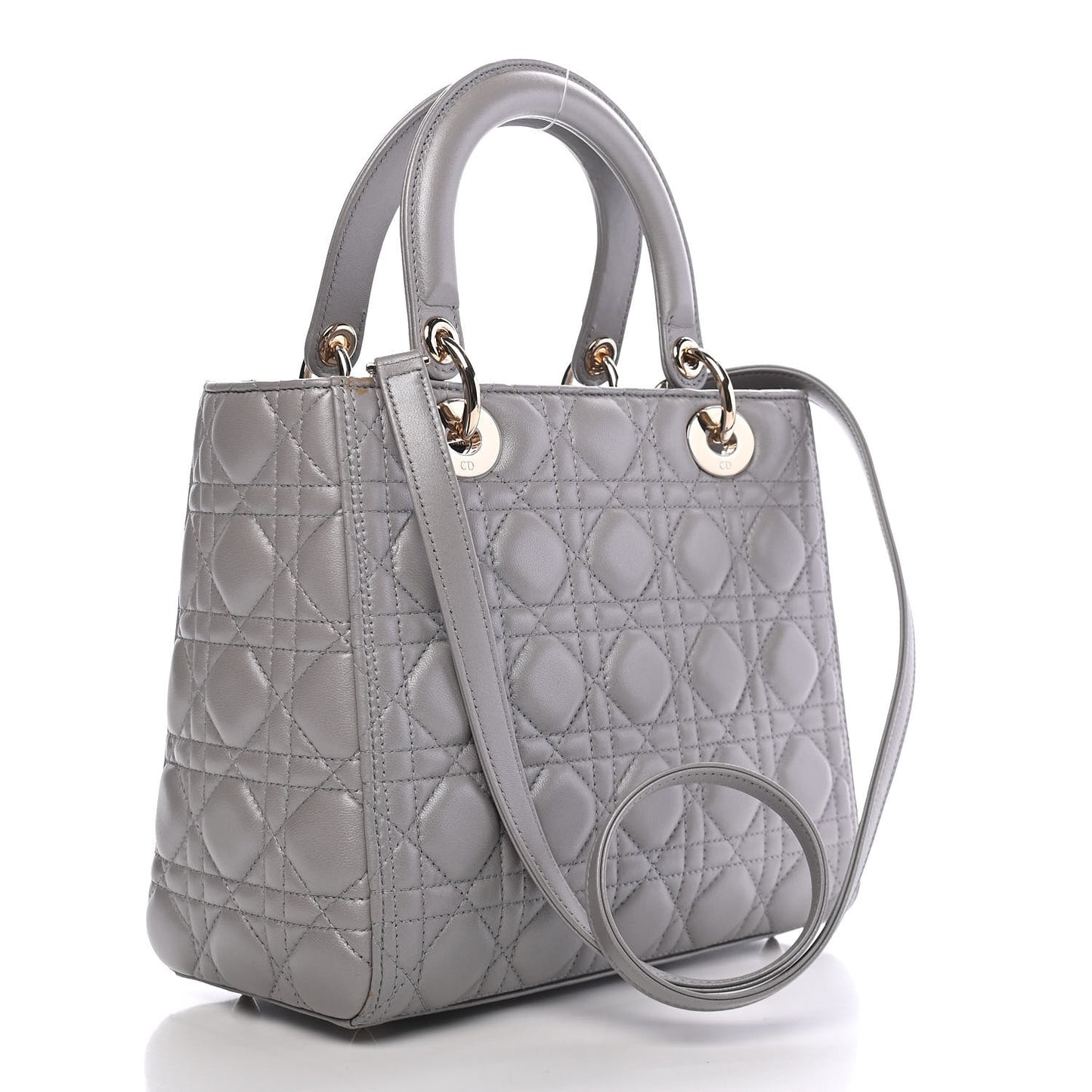 Lambskin Cannage Medium Lady Dior Grey