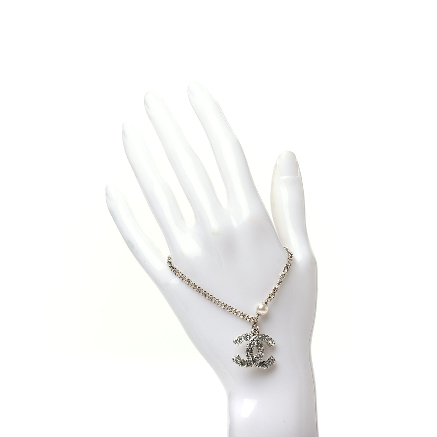 Pearl Crystal CC Bracelet Light Gold