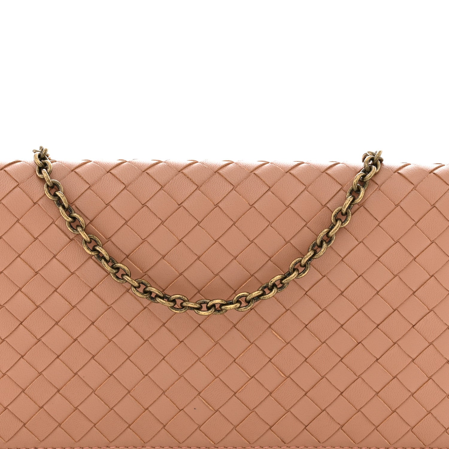 Bottega Veneta Nappa Intrecciato Continental Wallet on Chain Dusty Rose 8 of 12