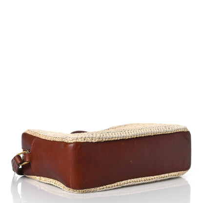 Saint Laurent Raffia Canvas Monogram Lou Camera Bag Beige Brown 4 of 17