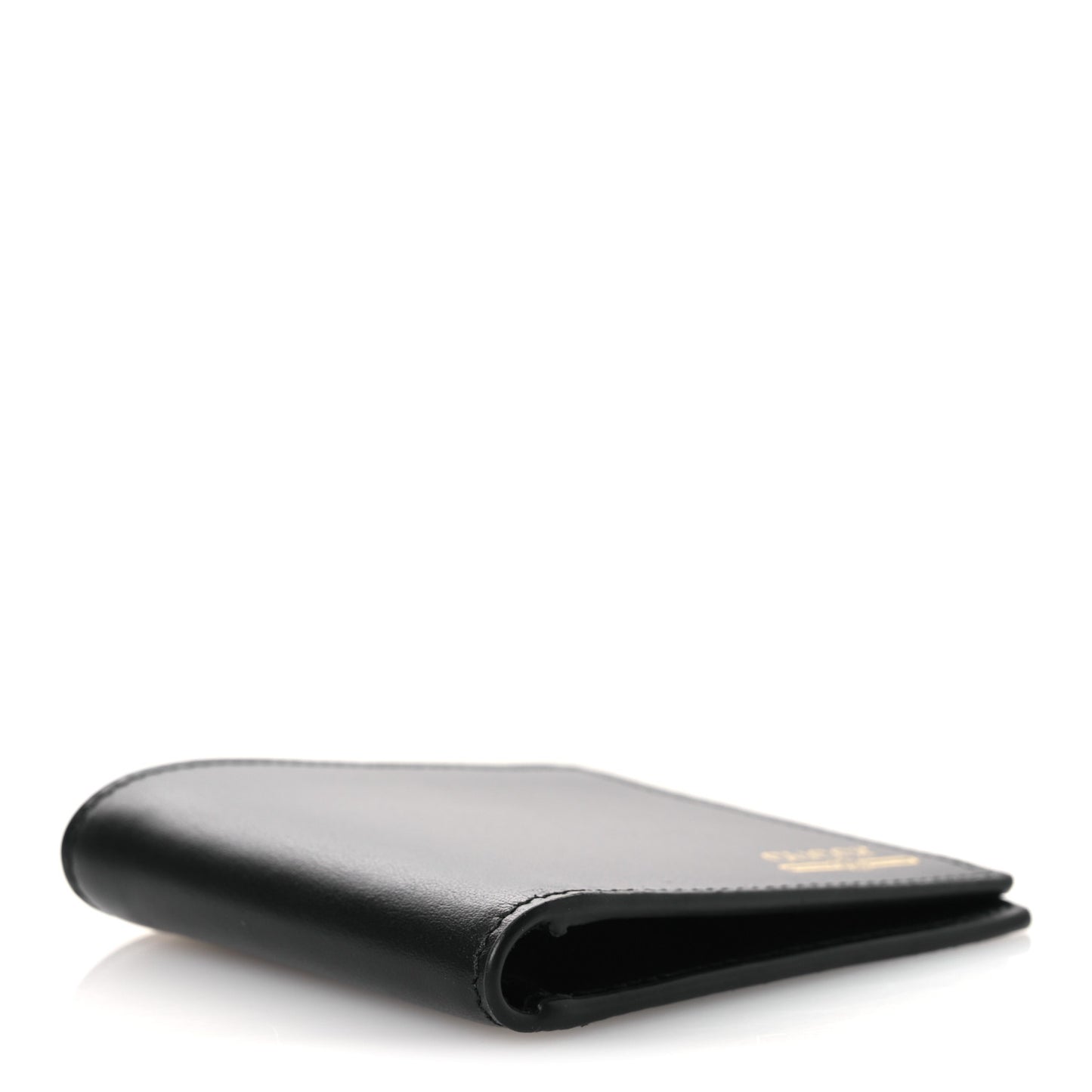 Plutone Calfskin Logo Bi-Fold Wallet Black