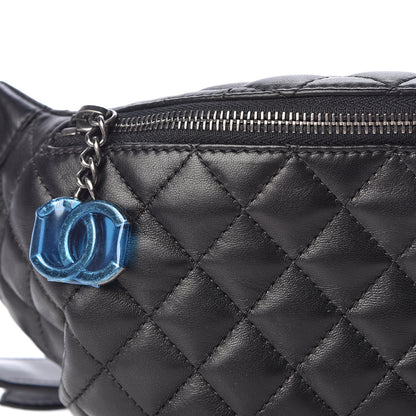 Chanel Lambskin Quilted Banane Waist Bag Fanny Pack Black 10 of 11