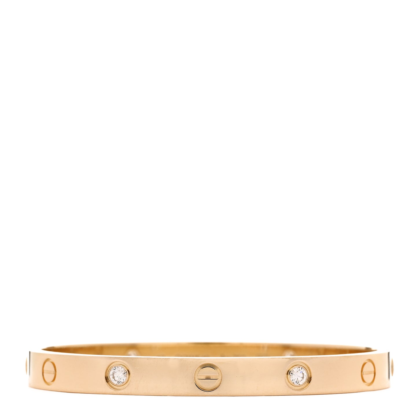 18K Yellow Gold 4 Diamond LOVE Bracelet 17