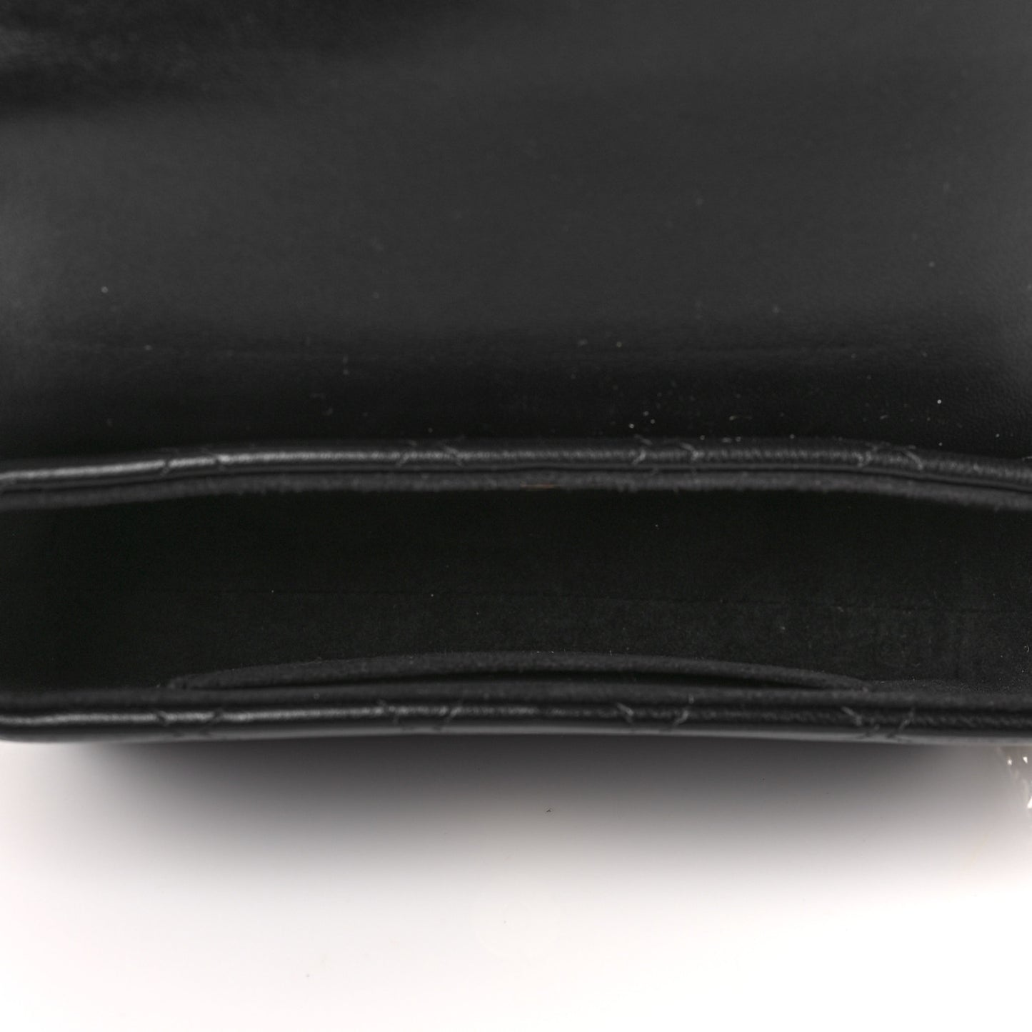 Lambskin Quilted Chain Around Clutch On Chain Black