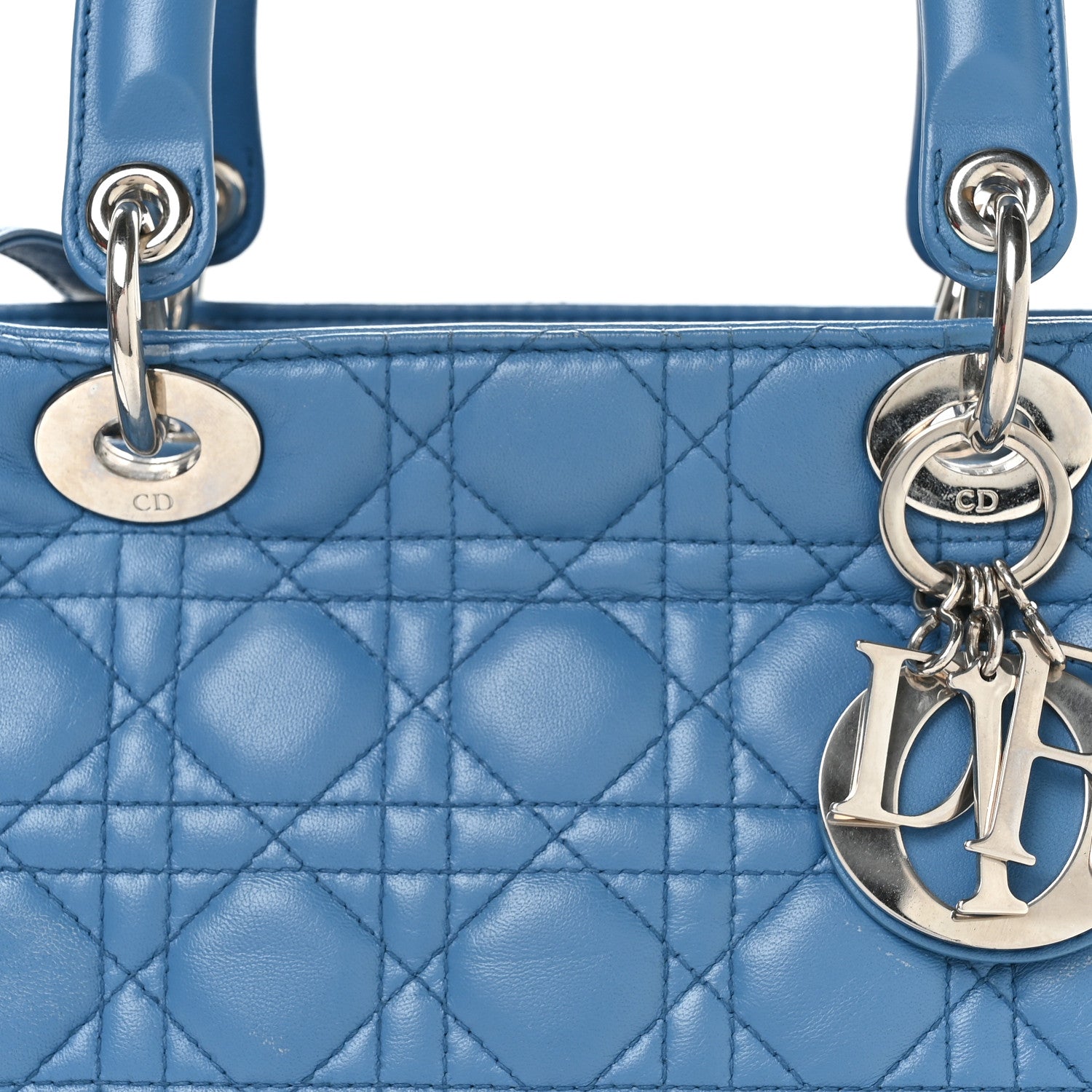 Christian Dior Lambskin Cannage Medium Lady Dior Blue 1771836