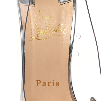 Christian Louboutin PVC Patent Collaclou 100 Pumps 37 Silver 7 of 12
