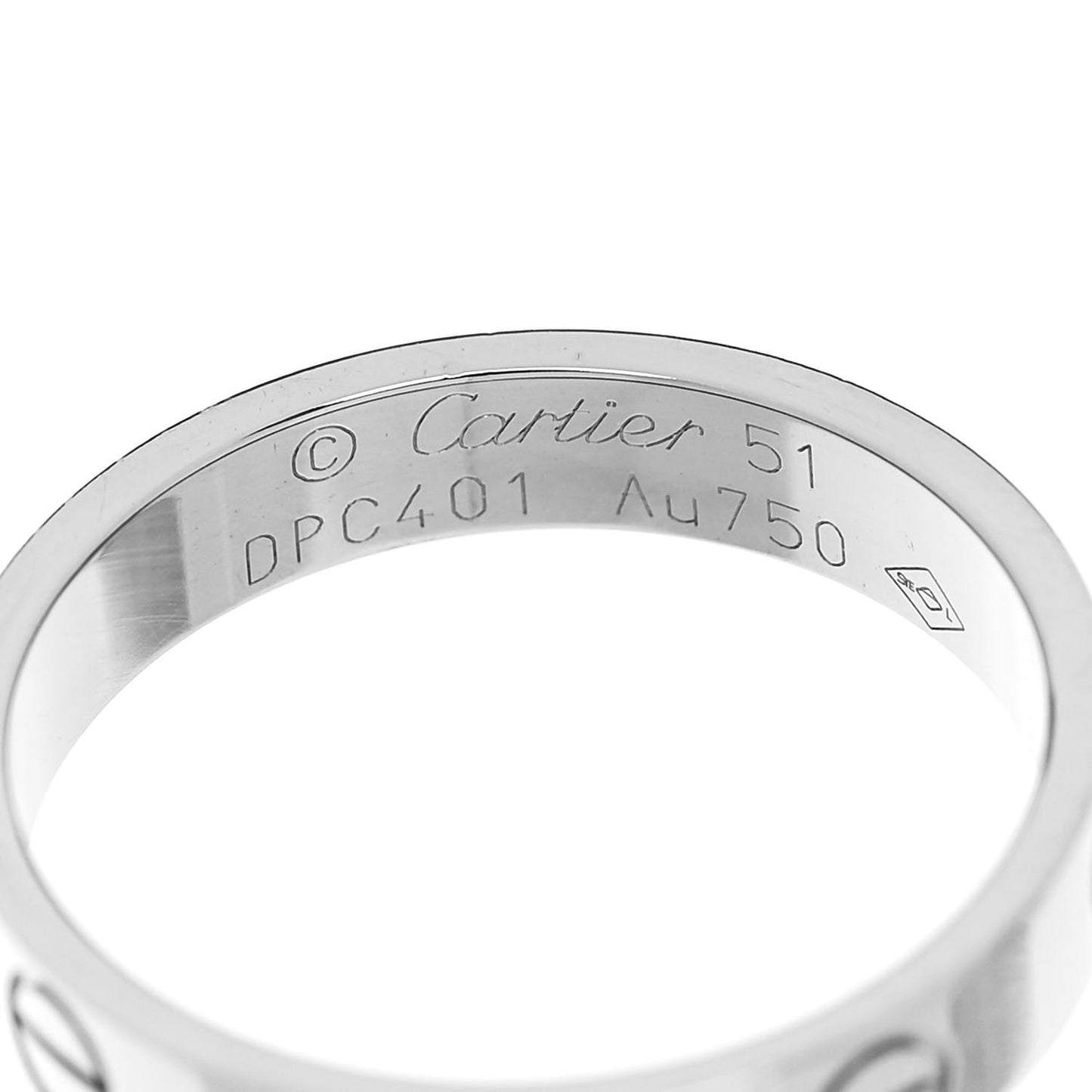 18K White Gold 3.5mm LOVE Wedding Band Ring 51 5.75