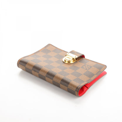 Louis Vuitton Damier Ebene Koala Small Ring Agenda Cover Red 4 of 7