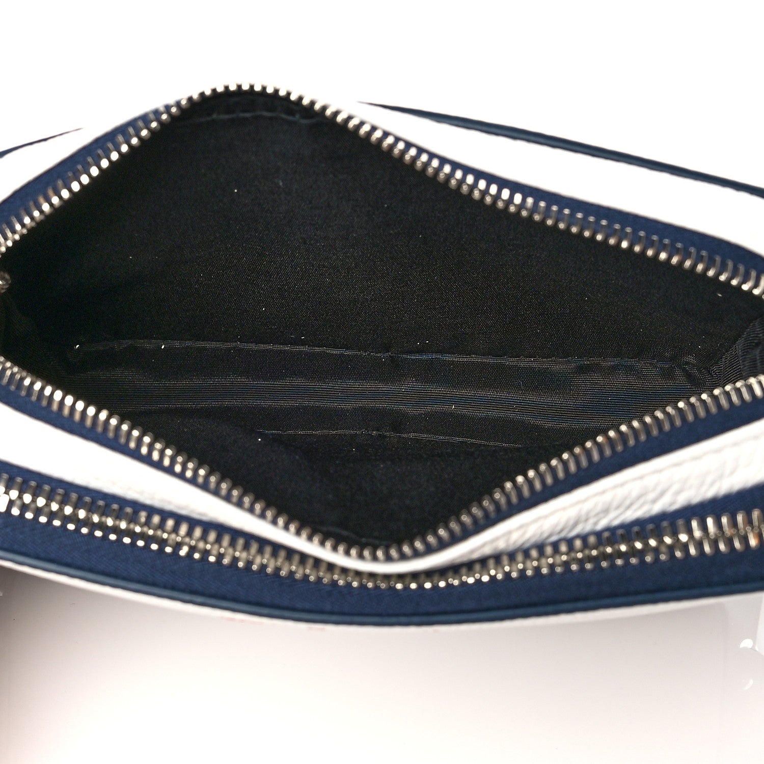 Christian Dior X SHAWN STUSSY Grained Calfskin Double Zip Crossbody Pouch White 6 of 11