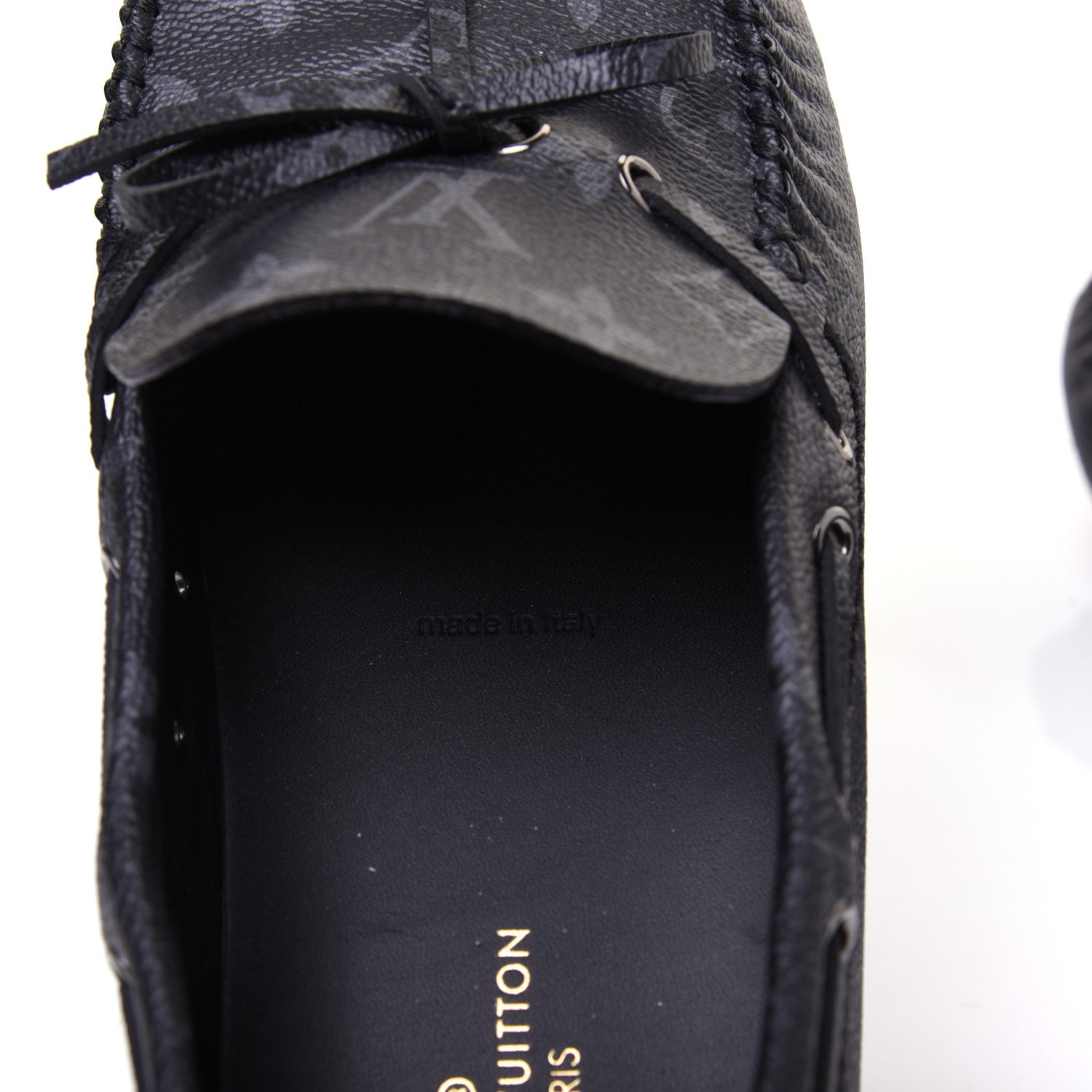 Louis Vuitton Monogram Eclipse Mens Arizona Car Shoe Moccasin Loafers 9 7 of 10