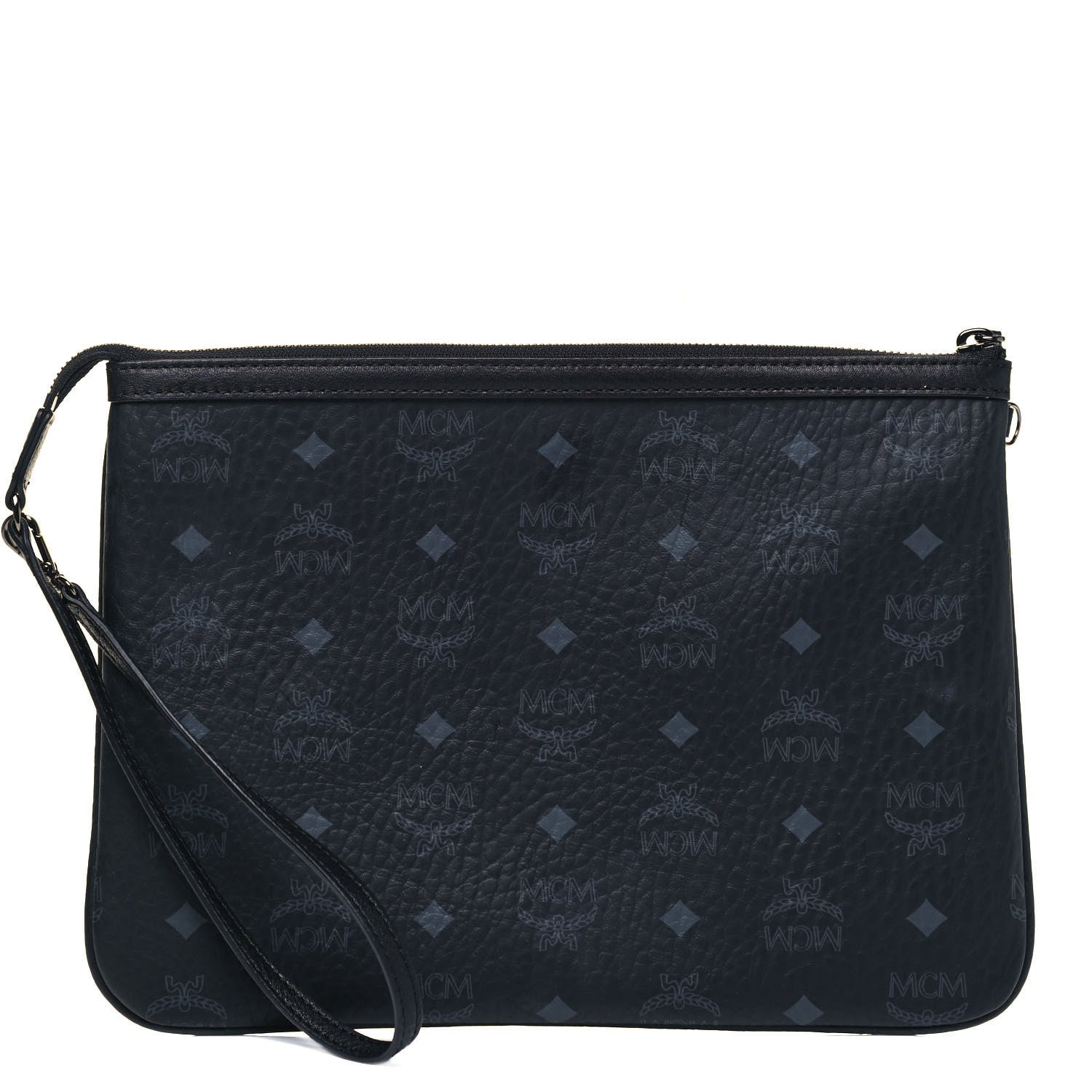 MCM Visetos Liz Shopper Tote Pouch Black 1 of 7